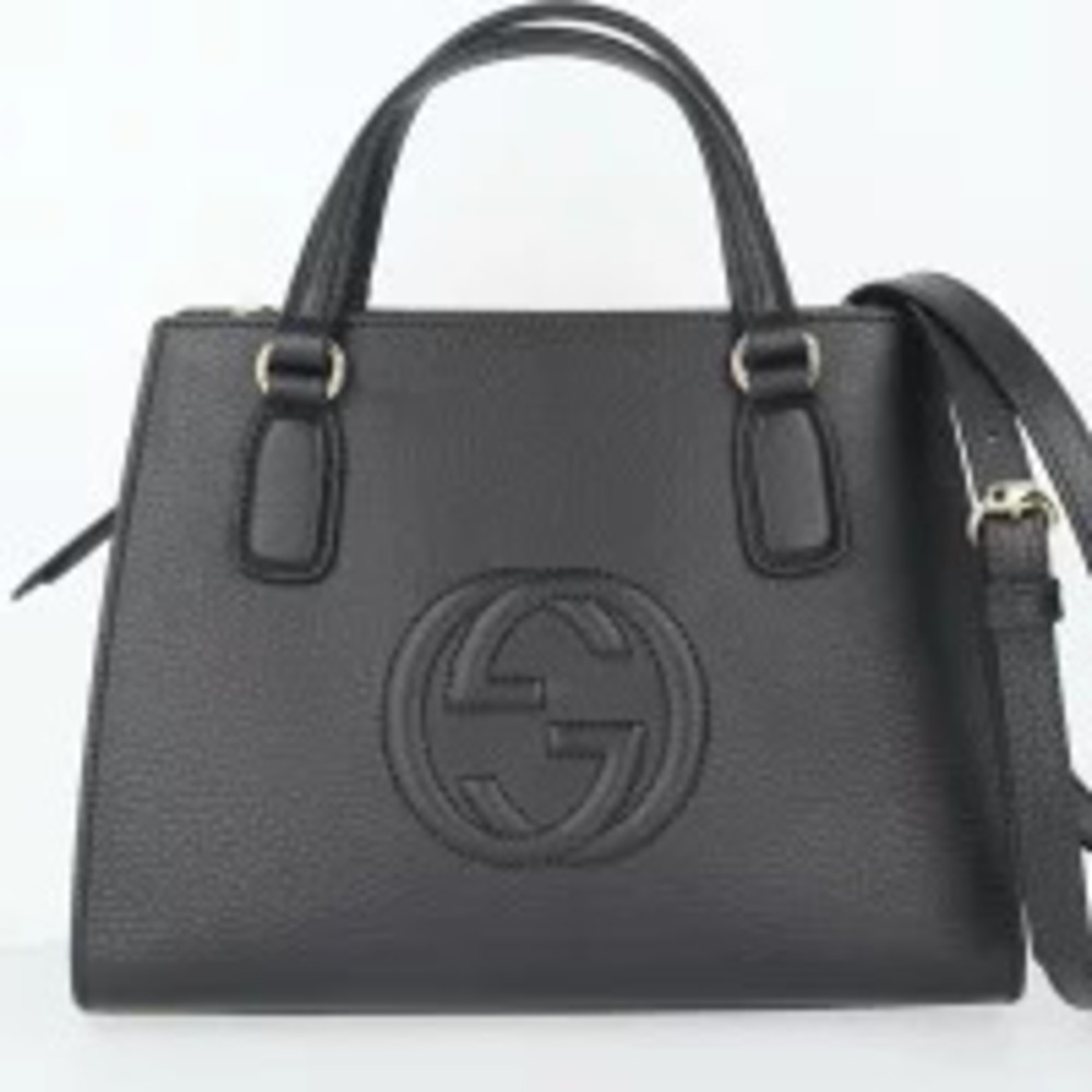 Gucci Soho Disco Shoulder Bag Leather Black h